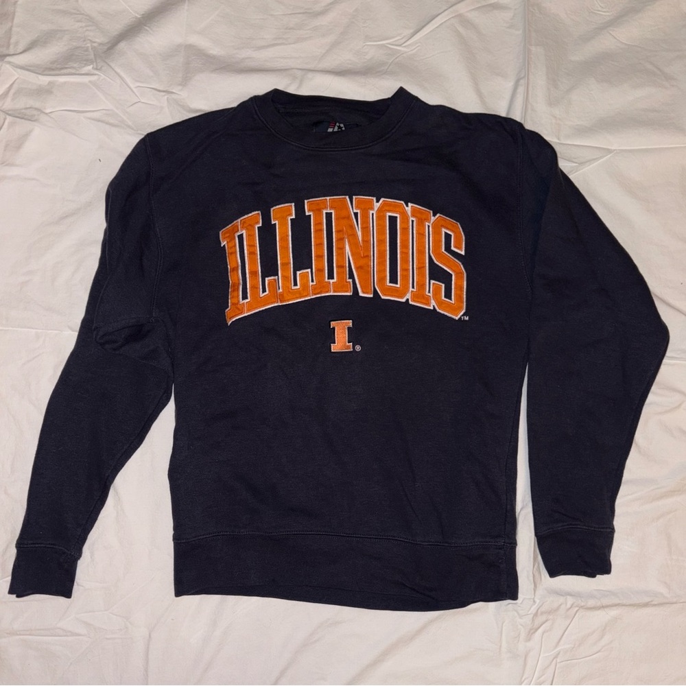 UIUC, University of Illinois, Champaign-Urbana Vintage, navy crewneck sweatshirt